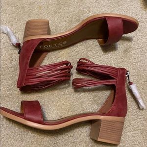 Red Open Toe Sandals